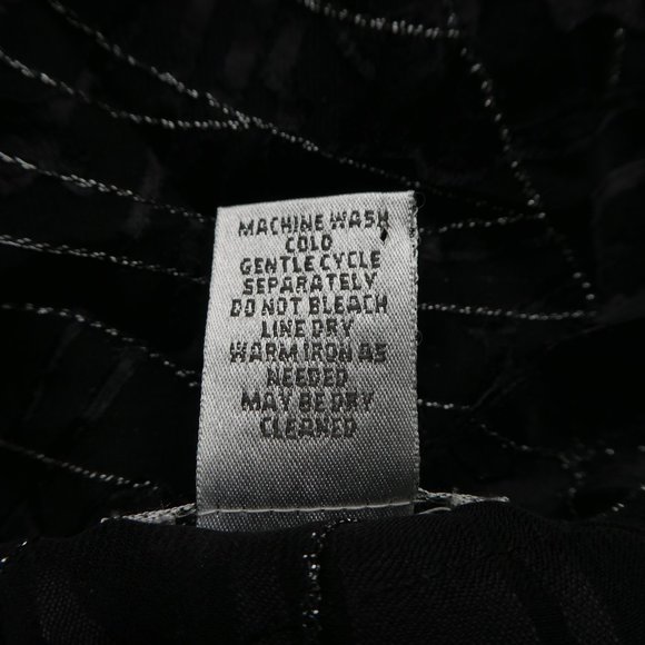 SiLK Rayon Metallic Blend Chicos Kimono Jacket Sheer Lame Black Floral 2 L 12 - Picture 7 of 8